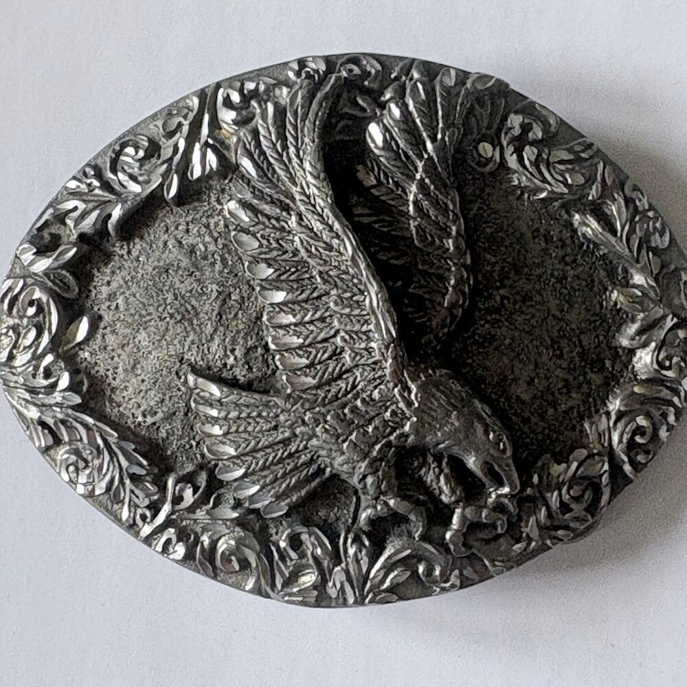 1993 Pewter Diamond Cut Flying Eagle Belt Buckle